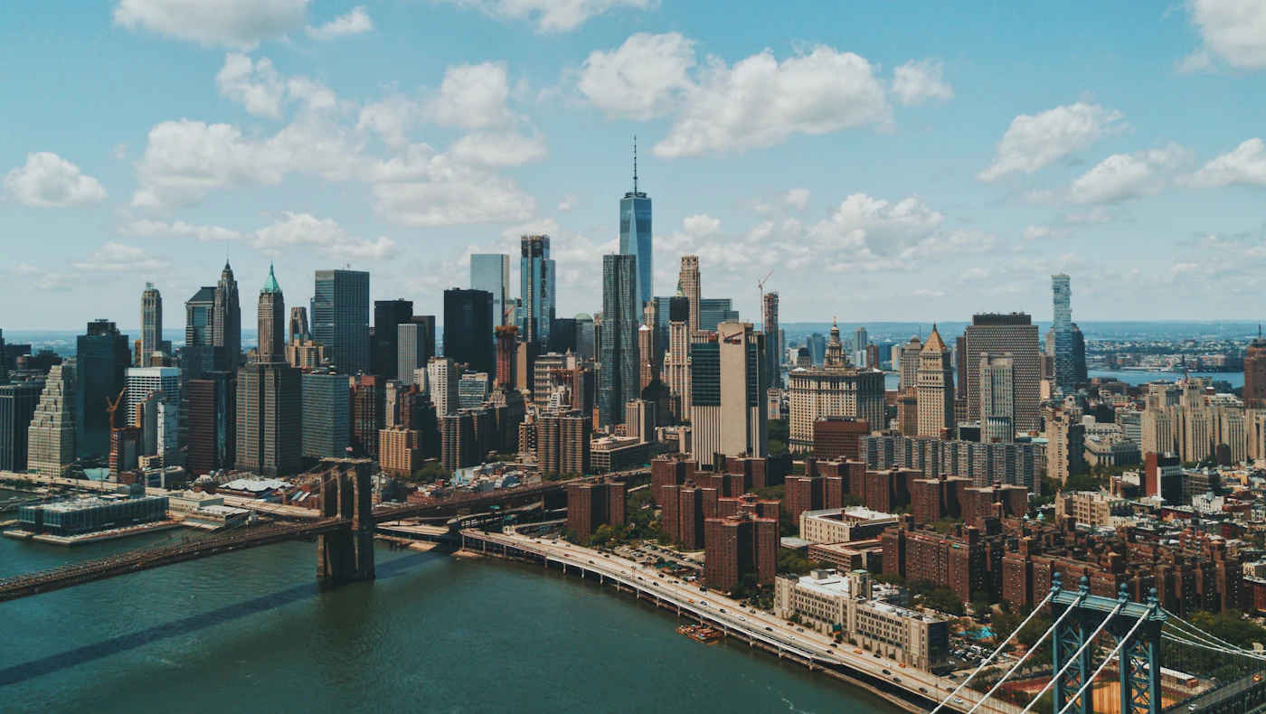 Manhattan skyline and the Brooklyn Bridge